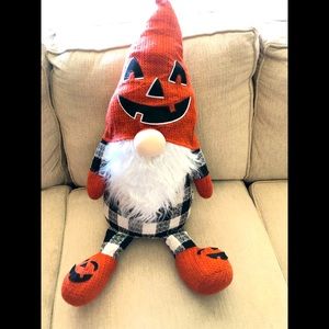 Fall Halloween Orange scarecrow Gnome